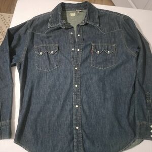 Men's Vintage Levi's Sawtooth Denim Shirt Size XL